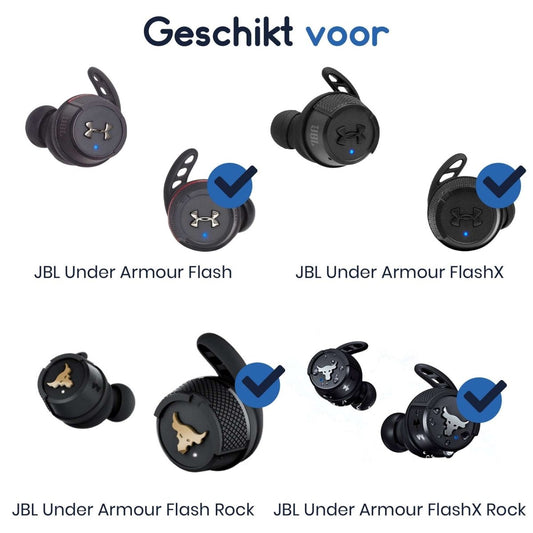 Ibley Oortips voor JBL Flash/FlashX/Flash Rock/FlashX Rock zwart - Siliconen Earbuds - 3 Maten - 3 Paar - Ibley