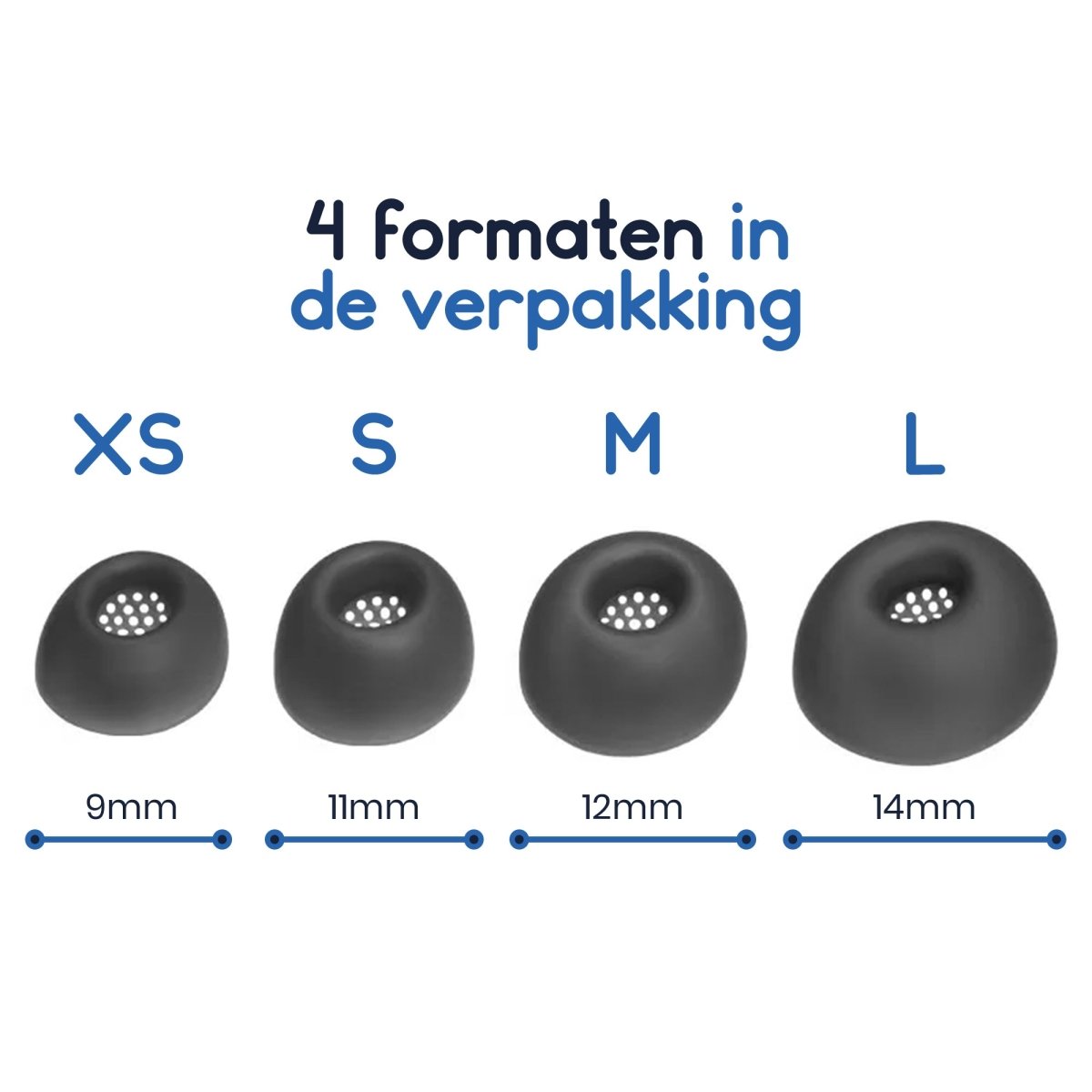 Ibley Oortips voor JBL Live Beam 3 / Buds 3 zwart - Siliconen Earbuds - 4 Maten - 4 Paar - Ibley