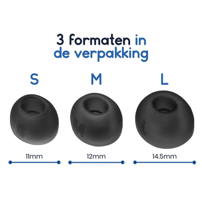 Ibley Oortips voor JBL Tune Buds zwart - Siliconen Earbuds - 3 Maten - 3 Paar - Ibley