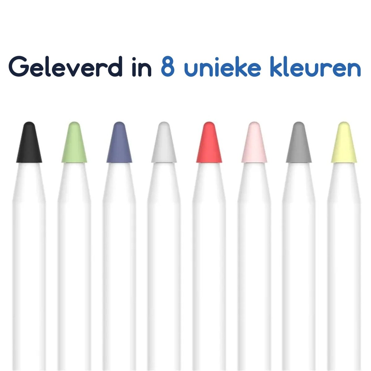 Ibley Pencil tip cover voor Apple Pencil 1/2/Pro kleurmix - 8 stuk(s) - Silicone pen tips - Ibley