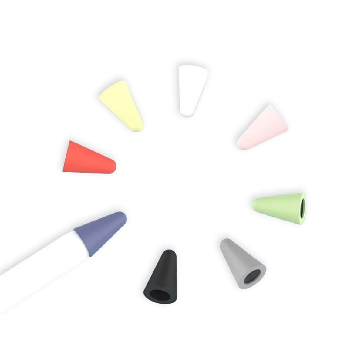 Ibley Pencil tip cover voor Apple Pencil 1/2/Pro kleurmix - 8 stuk(s) - Silicone pen tips - Ibley