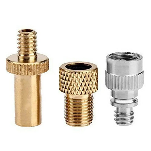 Ibley Set van 3 Verloopnippels – Ventieladapter Fiets - & Autoventiel – Frans, Hollands & Schrader – Messing/staal – Universel - Ibley