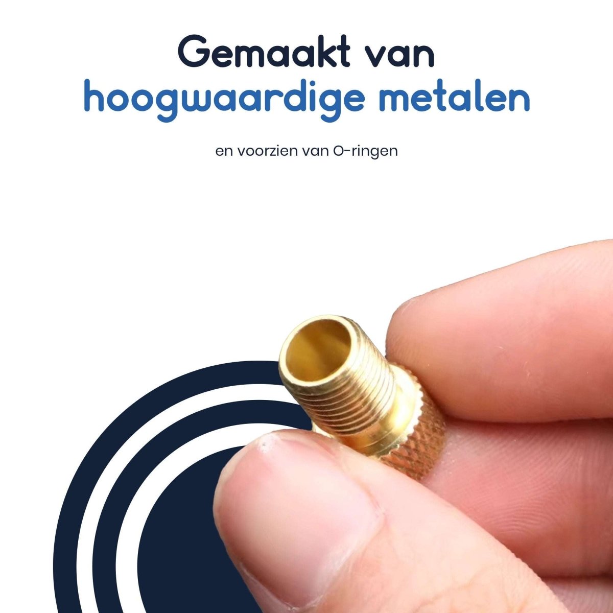 Ibley Set van 3 Verloopnippels – Ventieladapter Fiets - & Autoventiel – Frans, Hollands & Schrader – Messing/staal – Universel - Ibley