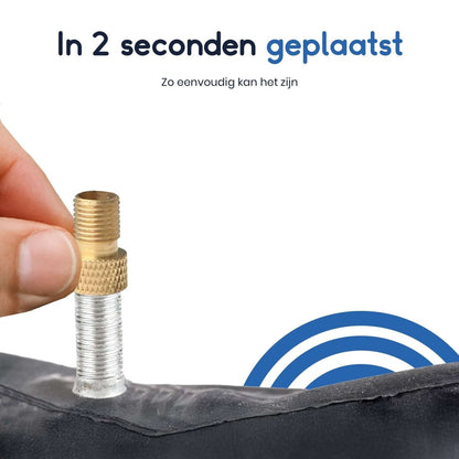Ibley Set van 3 Verloopnippels – Ventieladapter Fiets - & Autoventiel – Frans, Hollands & Schrader – Messing/staal – Universel - Ibley