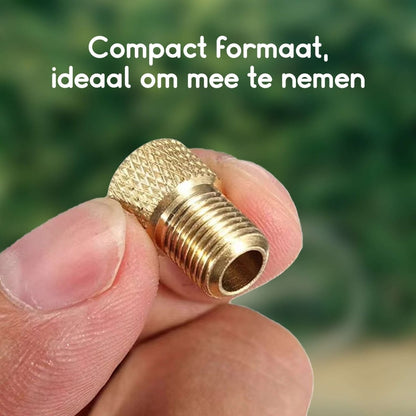 Ibley Set van 3 Verloopnippels – Ventieladapter Fiets - & Autoventiel – Frans, Hollands & Schrader – Messing/staal – Universel - Ibley