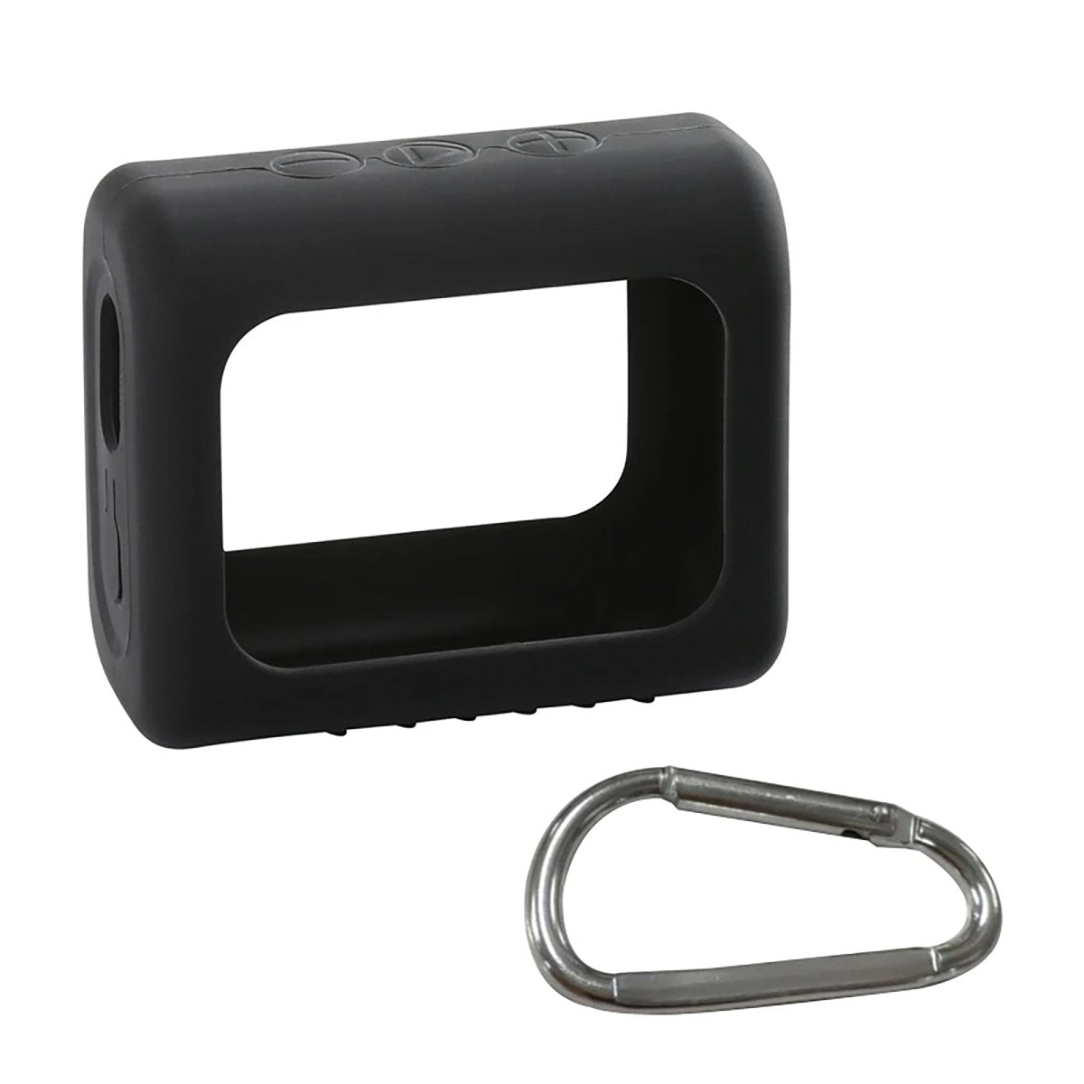 Ibley siliconen case voor JBL Go 3 zwart inclusief clip - Beschermhoes - Karabijnhaak - skin - hoesje - Ibley