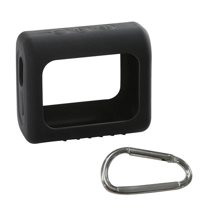 Ibley siliconen case voor JBL Go 3 zwart inclusief clip - Beschermhoes - Karabijnhaak - skin - hoesje - Ibley