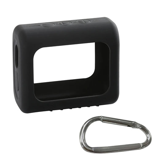 Ibley siliconen case voor JBL Go 3 zwart inclusief clip - Beschermhoes - Karabijnhaak - skin - hoesje - Ibley