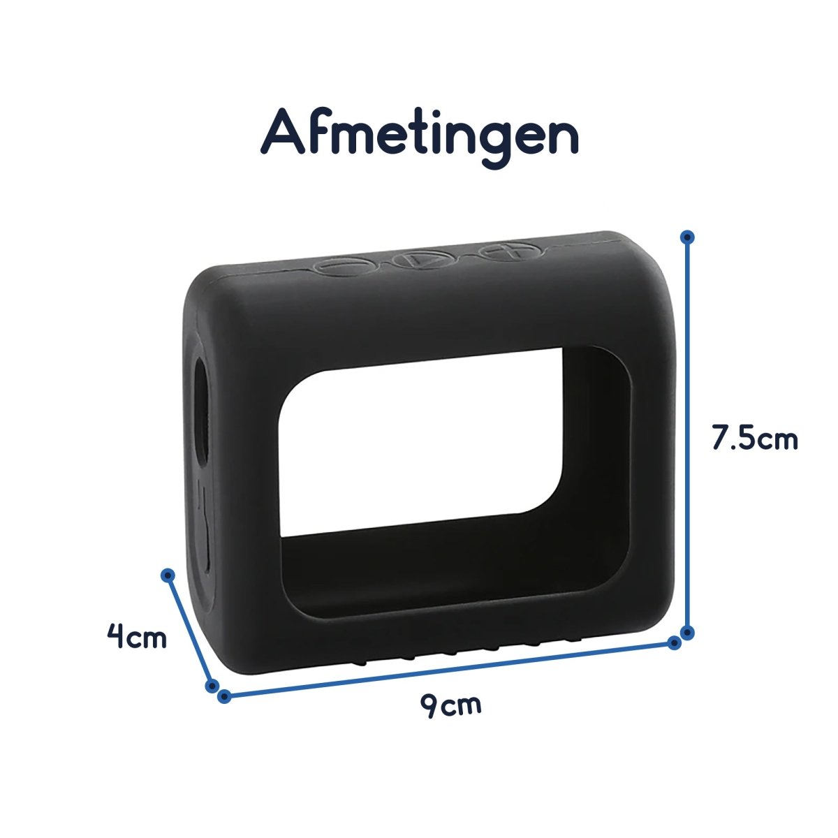 Ibley siliconen case voor JBL Go 3 zwart inclusief clip - Beschermhoes - Karabijnhaak - skin - hoesje - Ibley
