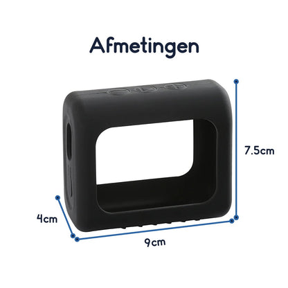 Ibley siliconen case voor JBL Go 3 zwart inclusief clip - Beschermhoes - Karabijnhaak - skin - hoesje - Ibley