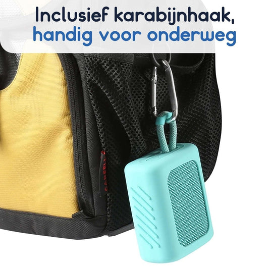 Ibley siliconen case voor JBL Go 3 zwart inclusief clip - Beschermhoes - Karabijnhaak - skin - hoesje - Ibley