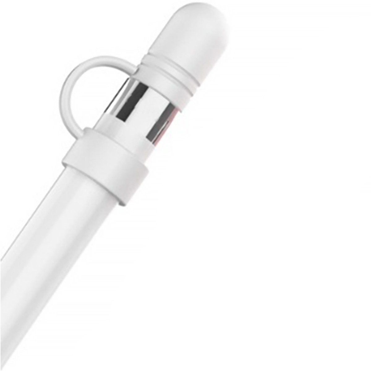 Ibley Siliconen dop voor Apple Pencil Wit - Vervangende dop - Anti lost cap - Dop beschermer - Lightning connector cover - Ibley
