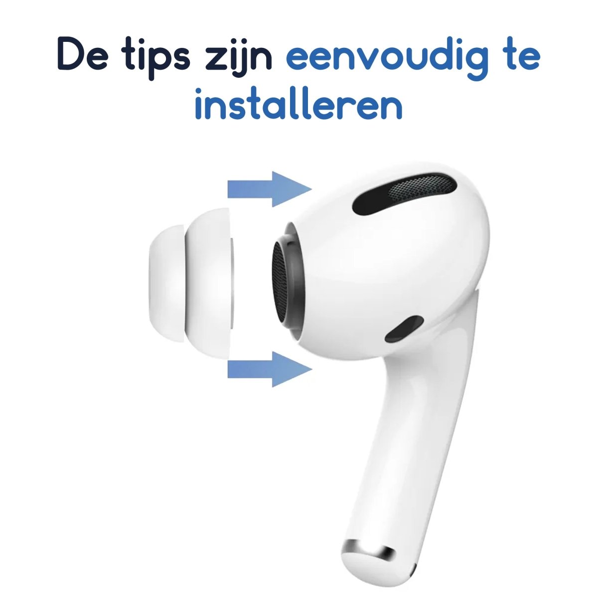 Ibley Siliconen double flange oortips voor Apple AirPods Pro (1e generatie) wit - Siliconen Earplug - Double flange design - S/M/L formaat - 3 paar - 3 maten - Ibley