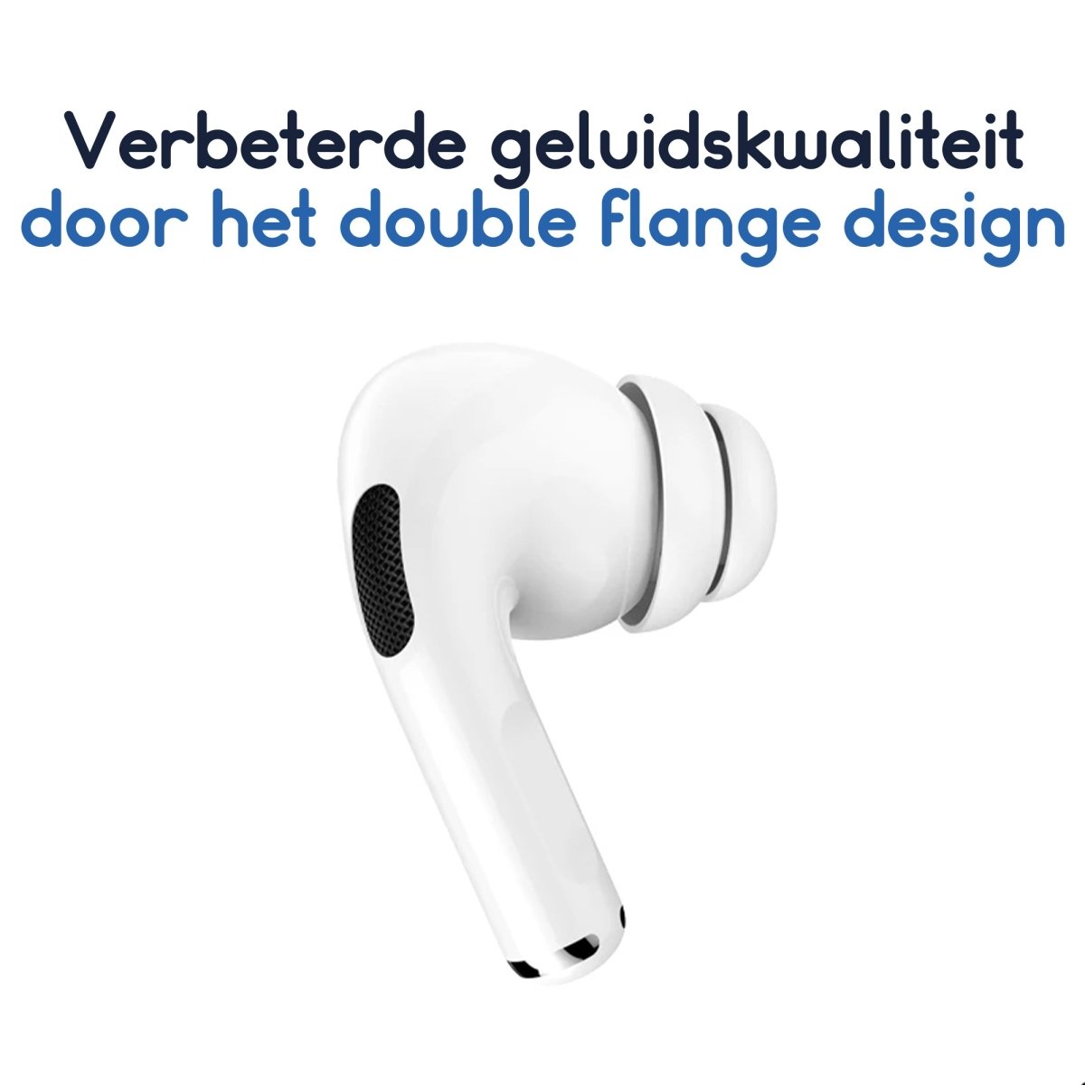Ibley Siliconen double flange oortips voor Apple AirPods Pro (1e generatie) wit - Siliconen Earplug - Double flange design - S/M/L formaat - 3 paar - 3 maten - Ibley