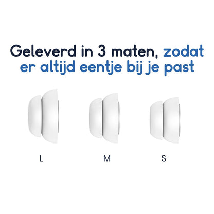 Ibley Siliconen double flange oortips voor Apple AirPods Pro (1e generatie) wit - Siliconen Earplug - Double flange design - S/M/L formaat - 3 paar - 3 maten - Ibley