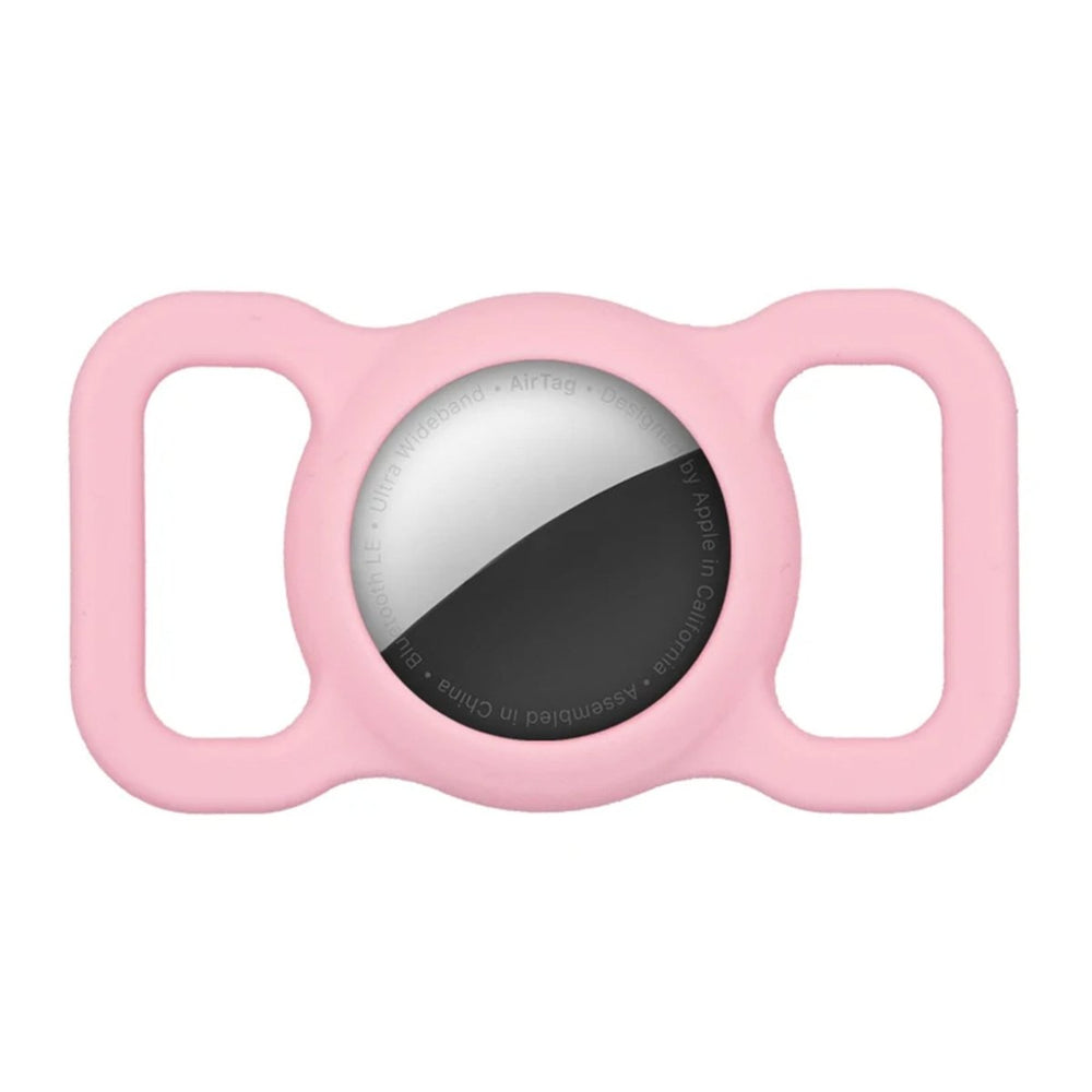 Ibley Siliconen houder roze voor hond- en/of kathalsband voor Apple AirTag - AirTag hoes - Voor hond & kat