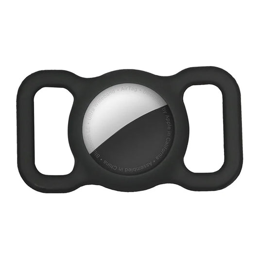 Ibley Siliconen houder zwart voor hond - en/of kathalsband voor Apple AirTag - AirTag hoes - Voor hond & kat - Ibley