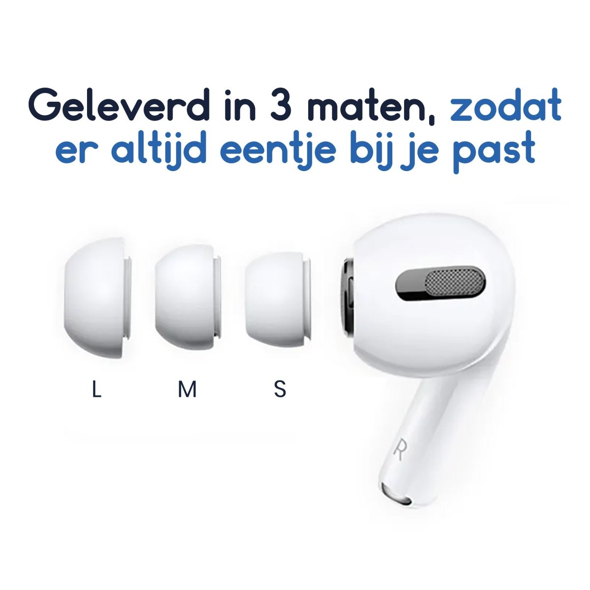 Ibley Siliconen oortips voor Apple AirPods Pro (1e generatie) wit - Siliconen Earplug - S/M/L formaat - 3 paar - 3 maten - Ibley