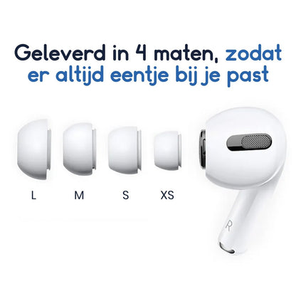 Ibley Siliconen oortips voor Apple AirPods Pro 2 wit - Siliconen Earplug - XS/S/M/L formaat - 4 paar - 4 maten - Ibley