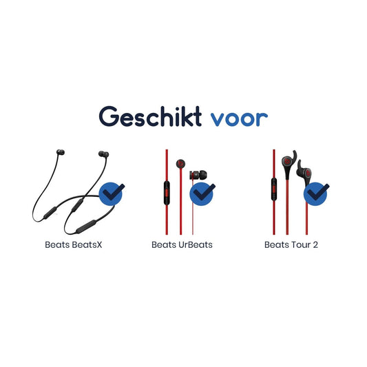 Ibley Siliconen oortips voor Beats BeatsX/UrBeats/Tour 2 Wit - Siliconen Earplug - S/M/L/Double lange formaat - 4 paar - 4 maten - Powerbeats 2/3 oortips - Ibley