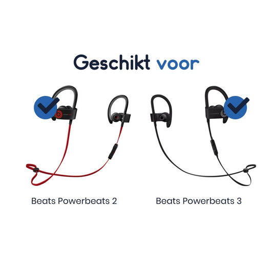 Ibley Siliconen oortips voor Beats Powerbeats 2/3 Zwart - Siliconen Earplug - S/M/L/Double lange formaat - 4 paar - 4 maten - Powerbeats 2/3 oortips - Ibley