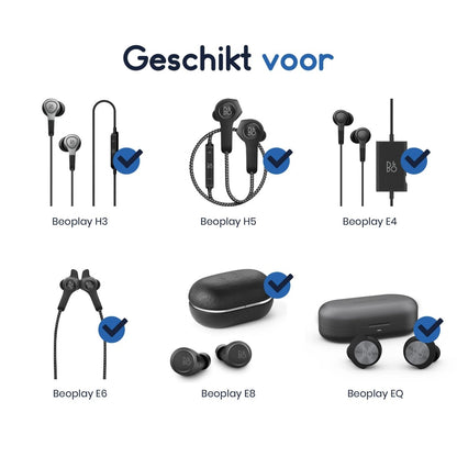 Ibley Siliconen oortips voor B&O Beoplay H3/H5/E4/E6/E8/EQ Donkerblauw - Siliconen Earplug - S/M/L/XL formaat - 4 paar - 4 maten - Beoplay H3/H5/E4/E6/E8/EQ oortips - Ibley