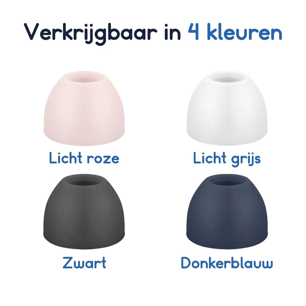 Ibley Siliconen oortips voor B&O Beoplay H3/H5/E4/E6/E8/EQ Licht grijs - Siliconen Earplug - S/M/L/XL formaat - 4 paar - 4 maten - Beoplay H3/H5/E4/E6/E8/EQ oortips - Ibley