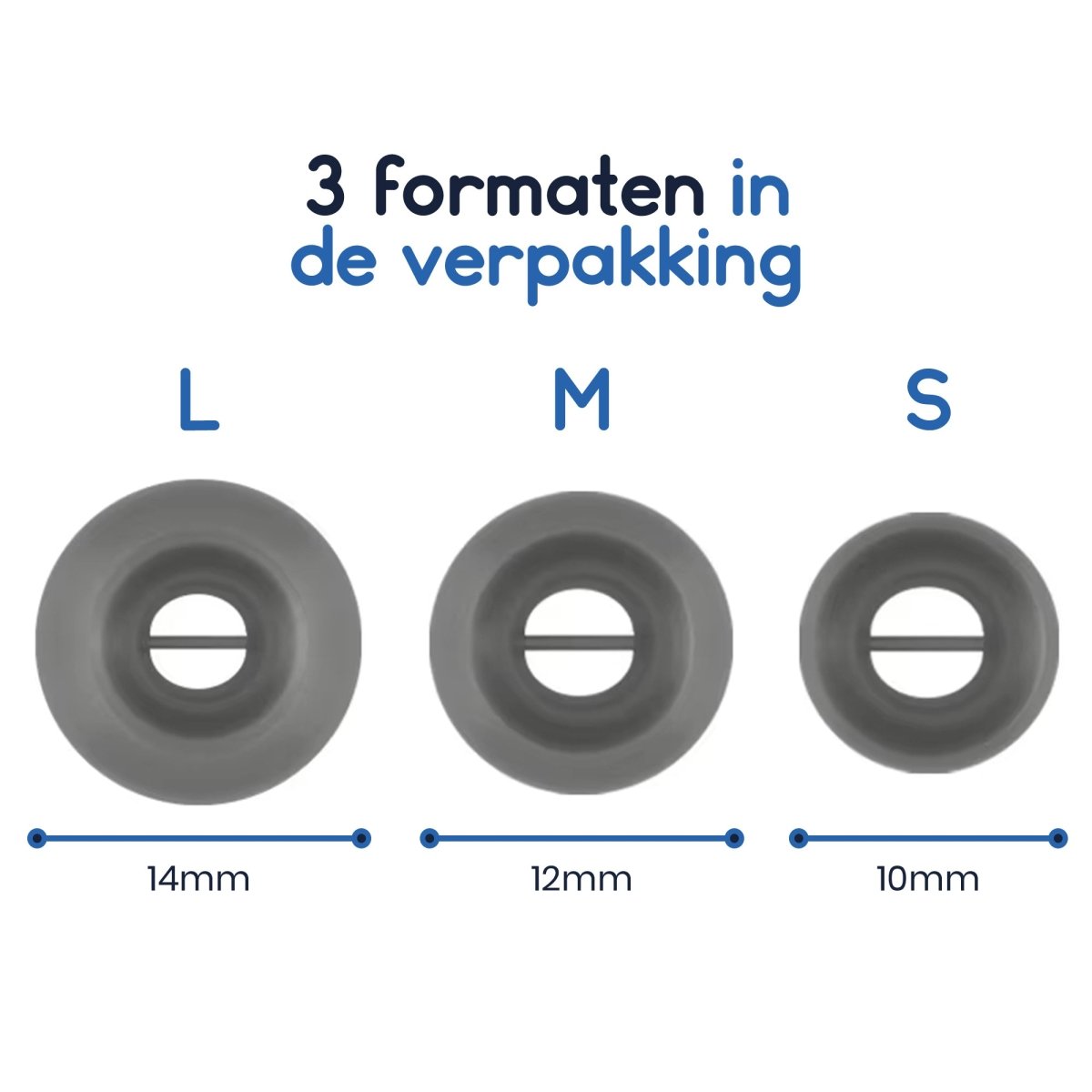 Ibley Siliconen oortips voor Bowers & Wilkins Pi5 (S2) & Pi7 (S2) wit - Siliconen Earplug - S/M/L formaat - 3 paar - 3 maten - B&W Pi5 (S2) oortips - B&W Pi7 (S2) oortips - Ibley