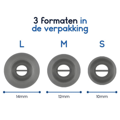 Ibley Siliconen oortips voor Bowers & Wilkins Pi5 (S2) & Pi7 (S2) wit - Siliconen Earplug - S/M/L formaat - 3 paar - 3 maten - B&W Pi5 (S2) oortips - B&W Pi7 (S2) oortips - Ibley
