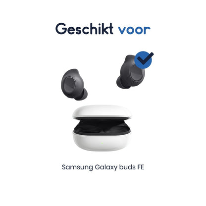 Ibley Siliconen oortips voor Galaxy Buds FE grijs - Siliconen Earplug - S/M/L formaat - 3 paar - 3 maten - Inclusief 2 paar haken - S/L formaat - Ibley