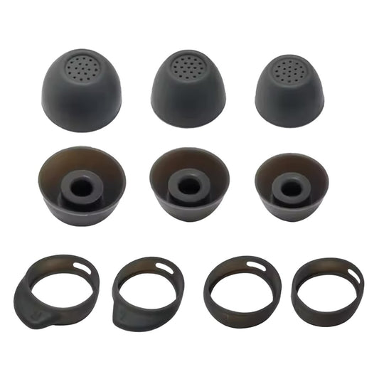 Ibley Siliconen oortips voor Galaxy Buds FE grijs - Siliconen Earplug - S/M/L formaat - 3 paar - 3 maten - Inclusief 2 paar haken - S/L formaat - Ibley