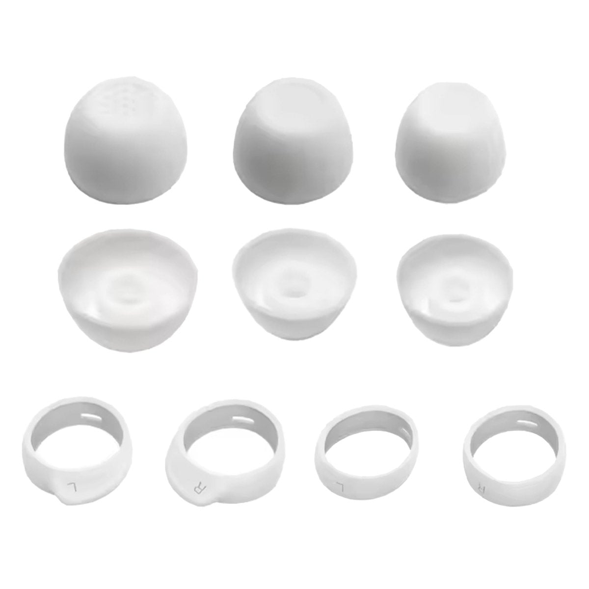 Ibley Siliconen oortips voor Galaxy Buds FE wit - Siliconen Earplug - S/M/L formaat - 3 paar - 3 maten - Inclusief 2 paar haken - S/L formaat - Ibley