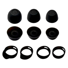 Ibley Siliconen oortips voor Galaxy Buds FE zwart - Siliconen Earplug - S/M/L formaat - 3 paar - 3 maten - Inclusief 2 paar haken - S/L formaat - Ibley