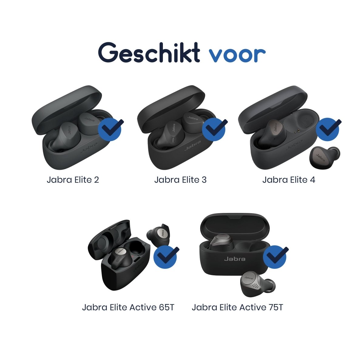 Ibley Siliconen oortips voor Jabra Elite 2/3/4 & Jabra Elite Active 65T/75T grijs - Siliconen Earplug - S/M/L formaat - 3 paar - 3 maten - Jabra Elite 2/3/4 oortips - Jabra Elite Active 65T/75T oortips - Ibley