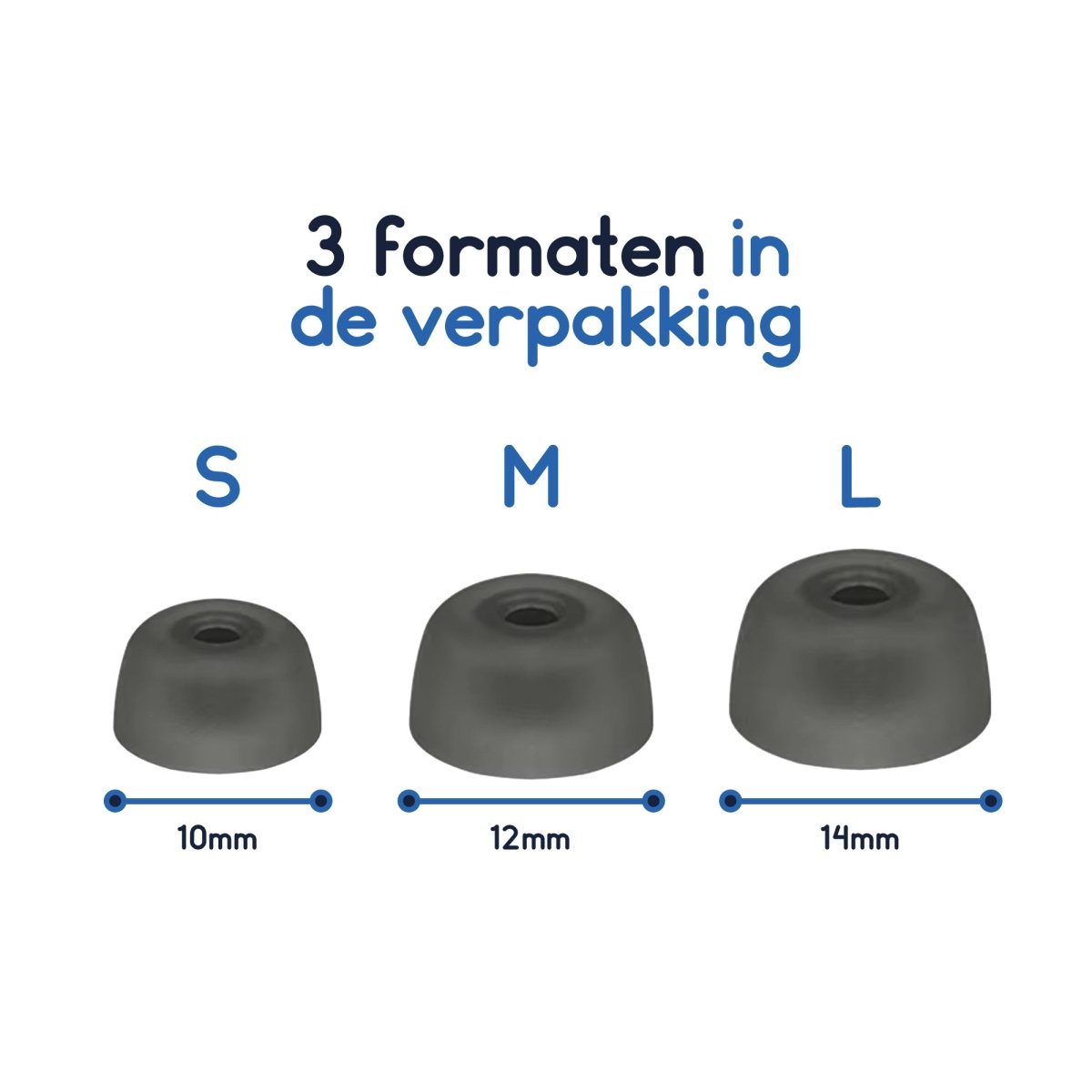 Ibley Siliconen oortips voor Jabra Elite 2/3/4 & Jabra Elite Active 65T/75T grijs - Siliconen Earplug - S/M/L formaat - 3 paar - 3 maten - Jabra Elite 2/3/4 oortips - Jabra Elite Active 65T/75T oortips - Ibley