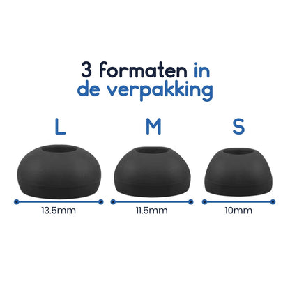 Ibley Siliconen oortips voor JBL Endurance Race/Run/Run2/Run BT2 Wit - Siliconen Earplug - S/M/L formaat - 3 paar - 3 maten - JBL Race/Run/Run2/Run - BT2 oortips - Ibley