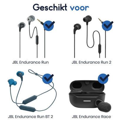 Ibley Siliconen oortips voor JBL Endurance Race/Run/Run2/Run BT2 Zwart - Siliconen Earplug - S/M/L formaat - 3 paar - 3 maten - JBL Race/Run/Run2/Run - BT2 oortips - Ibley