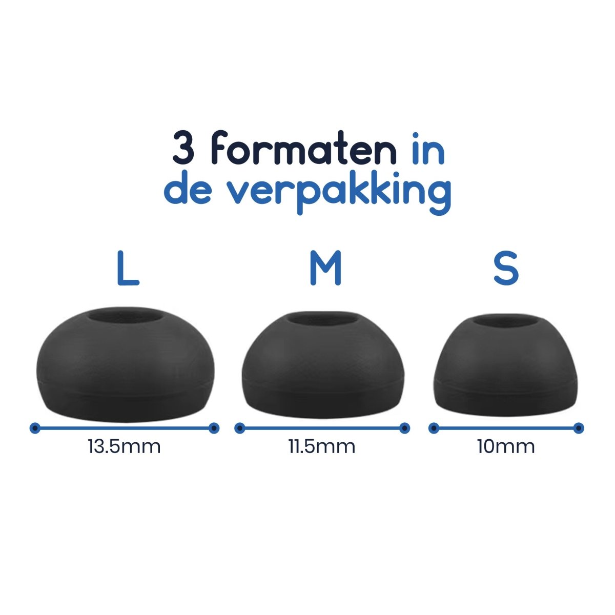 Ibley Siliconen oortips voor JBL Endurance Race/Run/Run2/Run BT2 Zwart - Siliconen Earplug - S/M/L formaat - 3 paar - 3 maten - JBL Race/Run/Run2/Run - BT2 oortips - Ibley