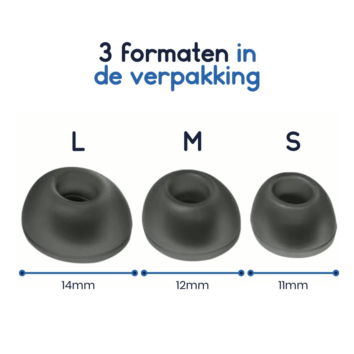 Ibley Siliconen oortips voor JBL Live Pro 2 zwart - Siliconen Earplug - S/M/L formaat - 3 paar - 3 maten - JBL Live Free 2 oortips - Ibley