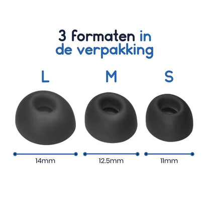 Ibley Siliconen oortips voor JBL Tour 2 Pro Grijs - Siliconen Earplug - S/M/L formaat - 3 paar - 3 maten - JBL Tour 2 Pro oortips - Ibley