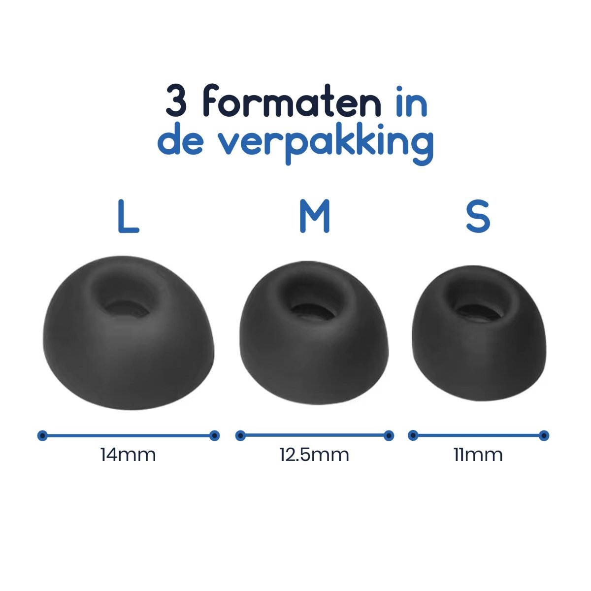 Ibley Siliconen oortips voor JBL Tour 2 Pro Zwart - Siliconen Earplug - S/M/L formaat - 3 paar - 3 maten - JBL Tour 2 Pro oortips - Ibley