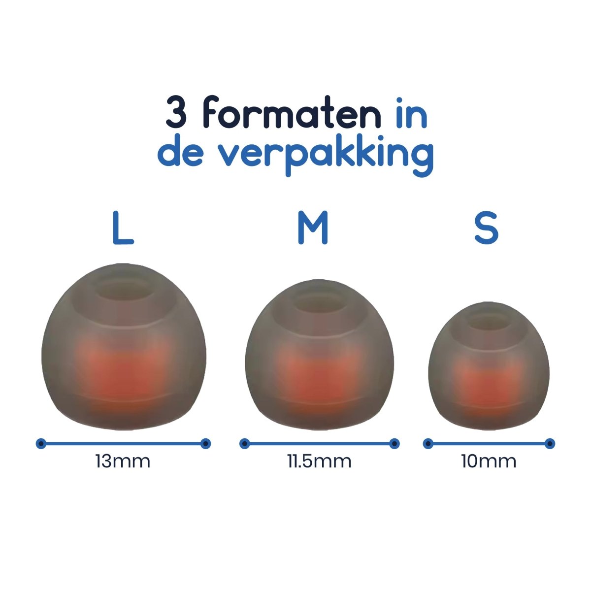 Ibley Siliconen oortips voor JBL Tune 120/125 Donkergrijs - Siliconen Earplug - S/M/L formaat - 3 paar - 3 maten - JBL Tune 120/125 oortips - Ibley