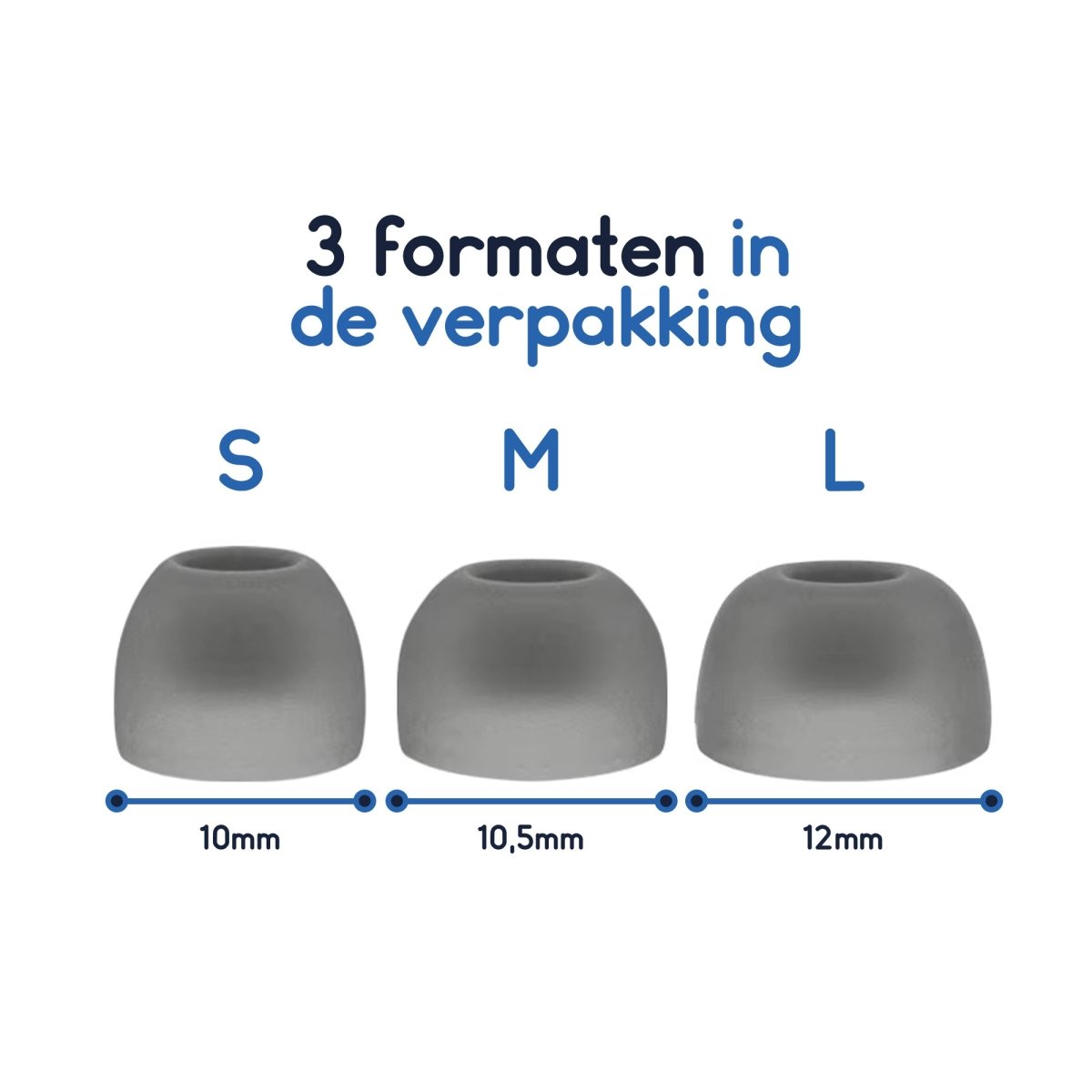 Ibley Siliconen oortips voor JBL Wave Beam & JBL Wave 200 wit - Siliconen Earplug - S/M/L formaat - 3 paar - 3 maten - JBL Wave Beam oortips - JBL Wave 200 oortips - Ibley