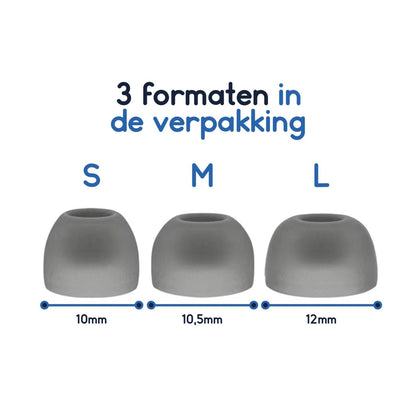 Ibley Siliconen oortips voor JBL Wave Beam & JBL Wave 200 zwart - Siliconen Earplug - S/M/L formaat - 3 paar - 3 maten - JBL Wave Beam oortips - JBL Wave 200 oortips - Ibley