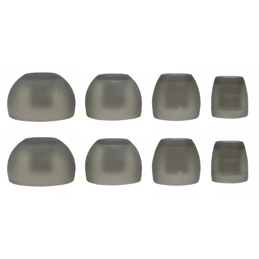 Ibley ComfortFit Siliconen oortips voor Sennheiser CX3.00/5.00/300S/7.00BT/6.00BT/Momentum Grijs doorzichtig - Siliconen Earplug - S/M/L/XL formaat - 4 paar - 4 maten - Sennheiser CX3.00/5.00/300S/7.00BT/6.00BT/Momentum oortips