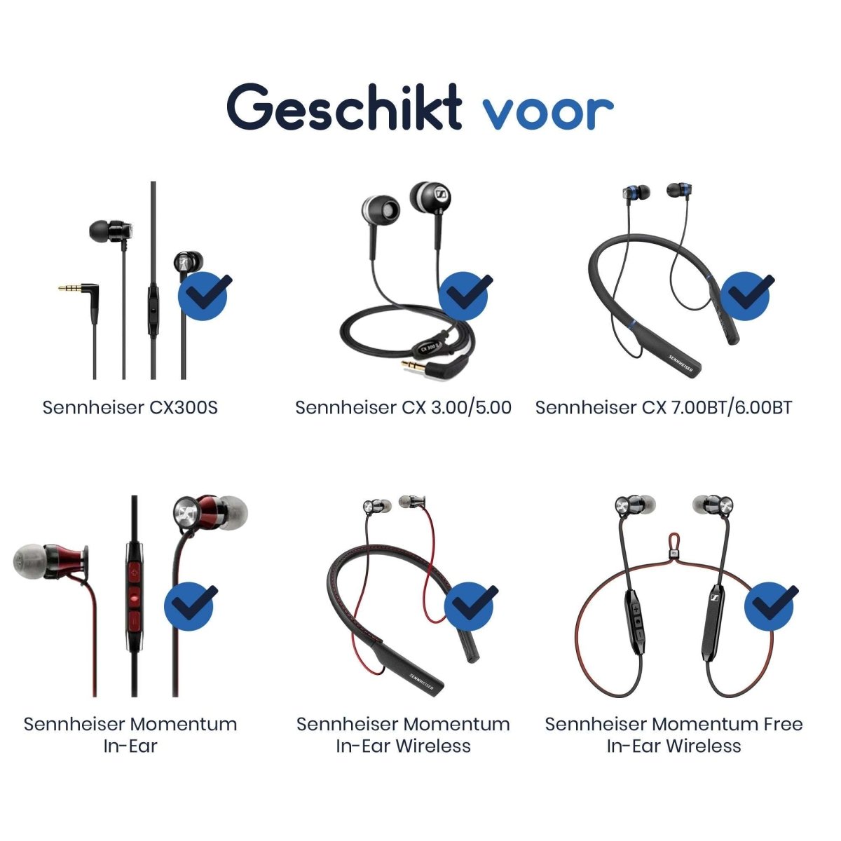 Ibley Siliconen oortips voor Sennheiser CX3.00/5.00/300S/7.00BT/6.00BT/Momentum Zwart - Siliconen Earplug - S/M/L/XL formaat - 4 paar - 4 maten - Sennheiser CX3.00/5.00/300S/7.00BT/6.00BT/Momentum oortips - Ibley