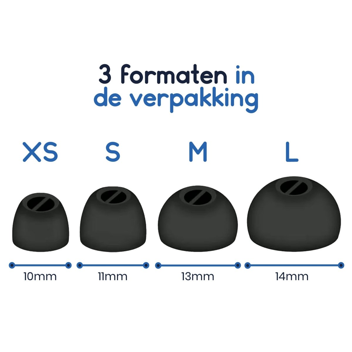 Ibley Siliconen oortips voor Sennheiser Momentum True Wireless 2/3/4/Sport wit - Siliconen Earplug - XS/S/M/L formaat - 4 paar - 4 maten - Sennheiser CX 1/Plus oortips - Sennheiser CX 400BT/500BT oortips - Ibley
