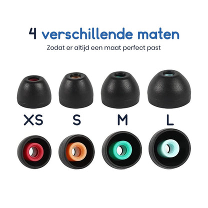 Ibley Siliconen oortips voor Sony WF - 1000xm4/xm3/xm2 zwart - Siliconen Earplug - XS/S/M/L formaat - 4 paar - 4 maten - Ibley
