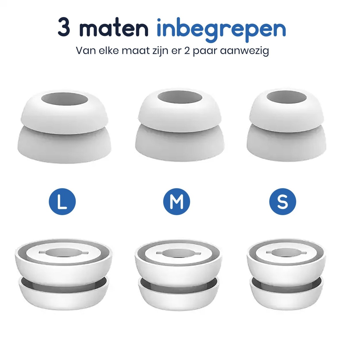 Ibley Siliconen tips voor Samsung Galaxy buds pro paars double flange - Siliconen Earplug - Double flange design - S/M/L formaat - 6 paar - 3 maten - Ibley