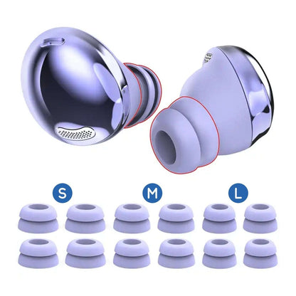 Ibley Siliconen tips voor Samsung Galaxy buds pro paars double flange - Siliconen Earplug - Double flange design - S/M/L formaat - 6 paar - 3 maten - Ibley